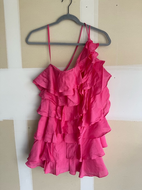 DO+BE Dresses & Skirts - DO+BE One Shoulder Pink Ruffle Mini Dress